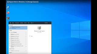 Configure RAID in Windows 10 Storage Spaces [upl. by Nemsaj]