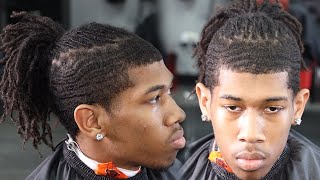 🔥EXOTIC HAIRCUT🔥 HE HAS DREADS AND WAVES DROP FADE HAIRCUT TUTORIAL [upl. by Yoj]