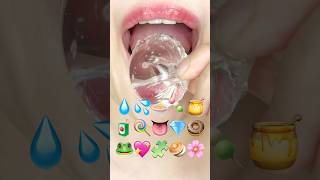 ASMR EMOJI FOOD 🌈💦🐻🐰🐤💩🍊🍈🍓👨🏻💝 이모지 먹방 sped up [upl. by Eadrahc10]