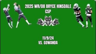 2025 WRDB Bryce Hinsdale  vs Gowanda 110924 [upl. by Anilesor]