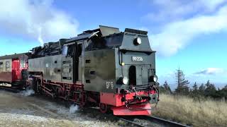 Brockenbahn  Ausfahrt Dampfzug Brocken Richtung Wernigerode [upl. by Yale]