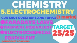 L32 Faradays laws  chemical equivalent electrochemical equivalent ecet freeecetcoaching [upl. by Suanne914]