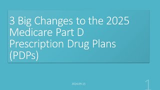 3 Big Changes to the 2025 Medicare Prescription Drug Plans PDPs  Generic [upl. by Treble]