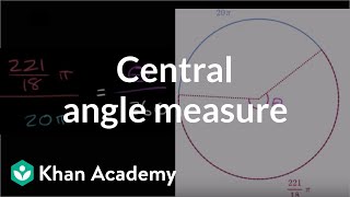 Finding central angle measure given arc length  Circles  Geometry  Khan Academy [upl. by Adiuqram]