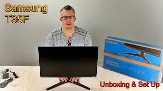 Samsung T35F Monitor  Unboxing and Set up [upl. by Enyal]