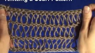 How to Knit Scarf Pattern  k1 yo twice amp Drop Yarn Over [upl. by Tudor]