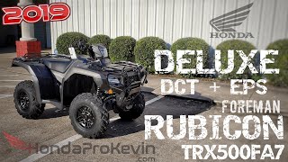 2019 Honda Foreman RUBICON 500 DELUXE DCT  EPS Walkaround  TRX500FA7 FourTrax ATV 4X4 [upl. by Airyk269]