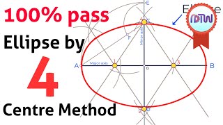 How to Draw Ellipse by four centre method in Engineering Drawing [upl. by Hedberg]