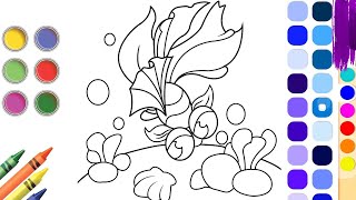 Animal Coloring Pages  Coloring fish and sea ​​shells 🐟🐚 [upl. by Auhsot]