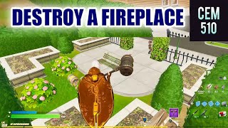 Destroy a fireplace at Lazy Lake Craggy Cliffs Holly Hedges or Pleasant Park Fortnite Ember Quest [upl. by Fulmis214]