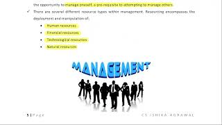 Strategic Management  Chapter 1  Lec 1  Introduction to Management  CS Ishika Agrawal [upl. by Erialb950]