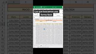 📆 Crear calendario en Excel exceltips tutorial tips trucos exceltutorial excel tips hack [upl. by Jorie]