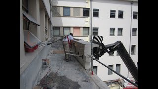 CARON DEMOLITION  Sciage carottage et démolition dun acrotère en béton armé [upl. by Brenk]