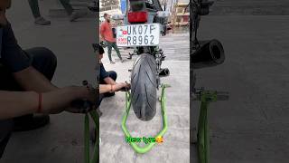 kawasaki z900 ka tyre change karadiya finally z900 youtubeshorts shortsfeed [upl. by Kinelski986]