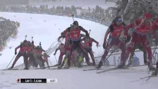 Biathlon World Cup 2016 stage 5  Mens Mass Start race [upl. by Sudnor]