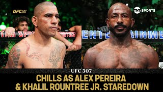 Alex Pereira amp Khalil Rountree Jr staredown across the Octagon 🥶👀  Walkout ahead of UFC 307 [upl. by Marielle936]