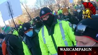 Ottawa Freedom Convoy Counter Protest  Warcampaign Trolls Karen Protesters Two OPS Encounters [upl. by Meneau]