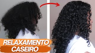 RELAXAMENTO CASEIRO para Cabelos Cacheados REDUZ o volume e o frizz define os cachos [upl. by Malaspina]