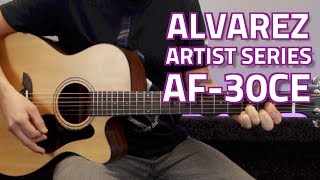 Alvarez Artist AF30CE OMFolk Electro Acoustic  Overview amp Demo [upl. by Sims899]