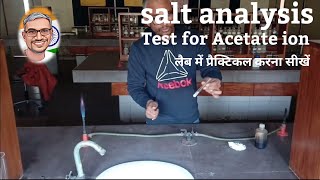 Acetate ion test । salt analysis neet [upl. by Devehcoy]