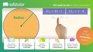 Umfang amp Flächeninhalt Kreis berechnen – Einführung amp Beispiele [upl. by Sandye657]