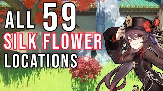 ALL 59 Silk Flower Locations amp Farming Routes  Genshin Impact Guide [upl. by Enrak]