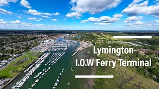 Lymington Pier amp Isle Of Wight Ferry Port  4K Arial Drone Views [upl. by Lanae]