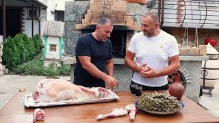 ROASTING LAMB STUFFED with GROUND BEEF in a COUNTRY OVEN ENG SUB [upl. by Johnny]