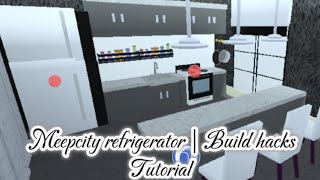 Refrigerator build  Meepcity build hack tutorial  ReignAndDan  Modern Kitchen idea  Roblox [upl. by Naasar]