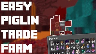 Easiest Piglin Bartering in Minecraft 119 automatic gravel [upl. by Wolenik476]