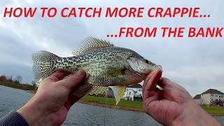 How to CATCH CRAPPIE in the fall FROM THE BANK  Ohio Pond Crappie Fishing Tips and Tricks [upl. by Otrebogir]