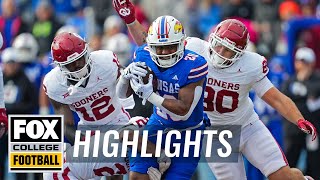 No 6 Oklahoma Sooners vs Kansas Jayhawks Highlights  CFB on FOX [upl. by Ahsinak]