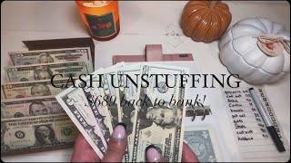 CASH UNSTUFFING  689 back to bank cashbudgeter asmrsounds [upl. by Ecarg]