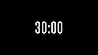 30 Minute Timer on Black Screen  Countdown Timer  HD [upl. by Audre928]