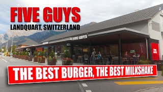 Five Guys restaurant in Landquart Switzerland Expensive but the best [upl. by Eilahs]