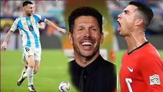 Lionel Messi vs Cristiano Ronaldo When Atletico Madrid boss Diego Simeone explained his choice in th [upl. by Calise956]