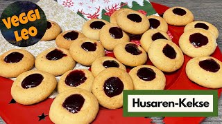 Husaren Kekse  Engelsaugen  vegane Weihnachtsplätzchen [upl. by Betteann403]