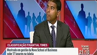 Classificação Financial Times  Entrevista a Daniel Traça Director NOVA SBE [upl. by Idonna869]