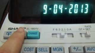 CONFIGURANDO HORA E DATA calculadora sharp 1801v [upl. by Caye]