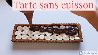 tarte aux chocolat et à la banane sans cuisson et trés facile à faire  SUB ENG FREN [upl. by Ainegul]