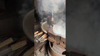 Thermal assembly process of bone knife wood handle [upl. by Alih]