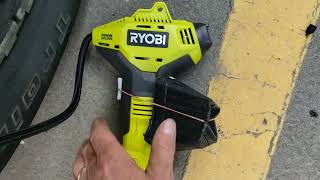 Review Ryobi 18v One tire inflator [upl. by Merridie]