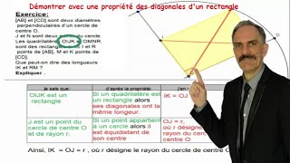 Comment utiliser les propriétés des diagonales des rectangles pour démontrer égalités de longueurs [upl. by Hctim]