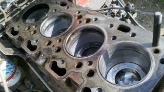 MF 590  cylinder honing bore measurment and cylinder head refittment  part 11 [upl. by Steen]