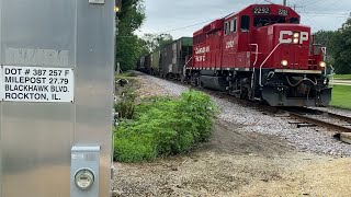 Rainy Day Local CP heads northbound thru Rockton IL on the local CPKC line 722024 [upl. by Richardo]