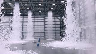 WestJet 787 hangar fire suppression system foam test [upl. by Caril]