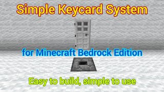 Simple Keycardsystem tutorial Minecraft BedrockPocket Edition [upl. by Notsecnirp507]