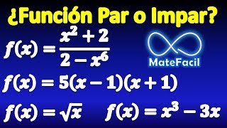 Determinar si es función par impar o ninguna de las dos CON GRÁFICAS [upl. by Brunell]