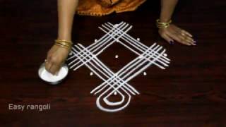 geethala muggulu with 5x1 dots  simple kolam designs  easy rangoli designs [upl. by Ecneps572]