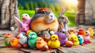 Catch cute chickens colorful chickens rainbow chickens rabbits cute cats ducks guinea pigs [upl. by Oletta384]